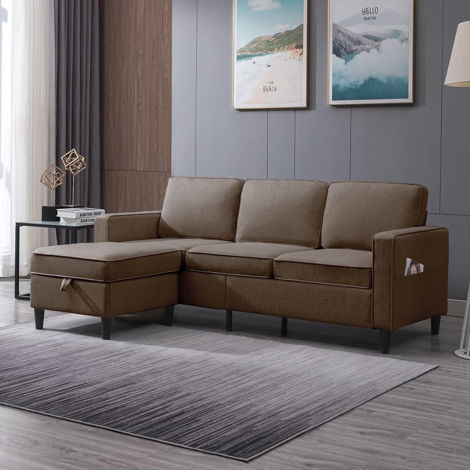 L shaped 3 seater couch sales
