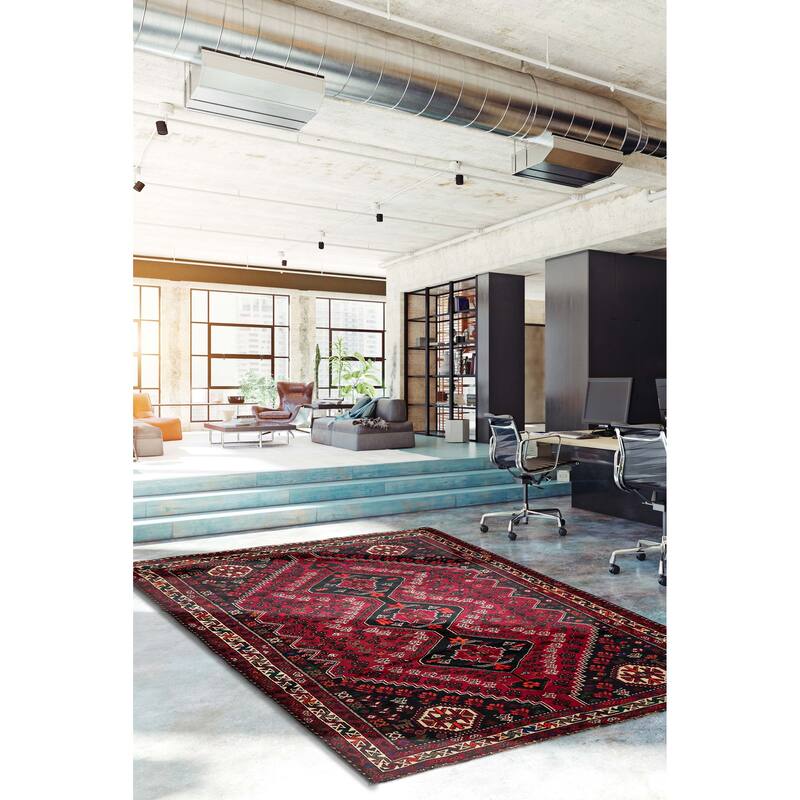ECARPETGALLERY Hand-knotted Melis Vintage Red Wool Rug - 5'7 x 8'9