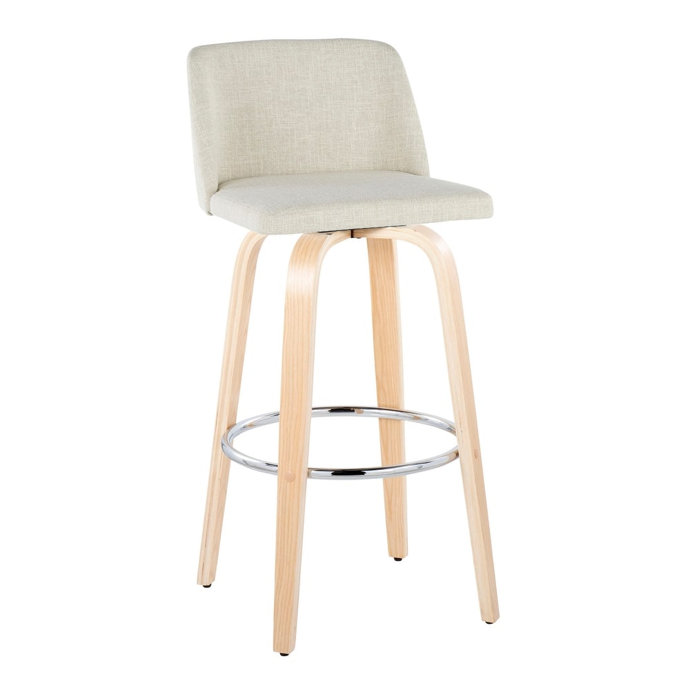 Carson Carrington Vallberga 30" Fixed-Height Bar Stool with Natural Wood Base (Set of 2)