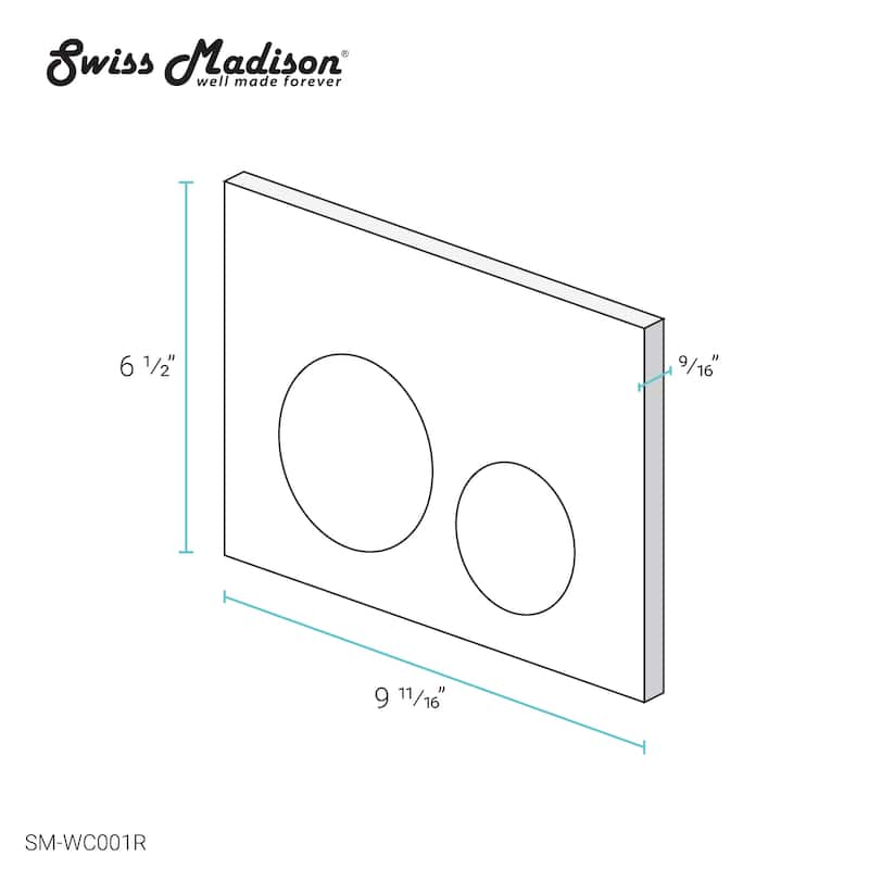 Swiss Madison Wall Mount Toilet Actuator Flush Push button Plate