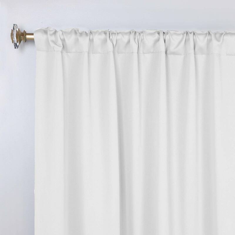 Superior Solid Machine Washable Room Darkening Curtains with Back Tabs, Set of 2