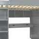 preview thumbnail 59 of 78, Twin/Full Size Loft Bed with Bulit-in Desk and Wardrobes, Solid Wood Kids Loft Bedframe with 4 Drawers and Storage Shelves