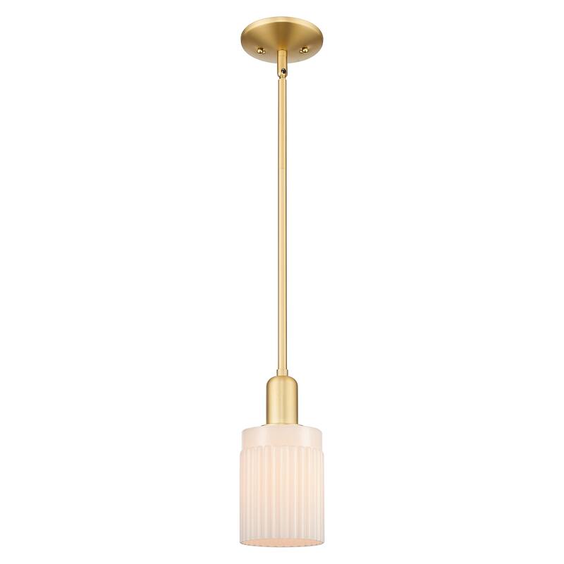 Innovations Lighting Endless Possibilities Arcadia - Hadley - 1 Light 5" Stem Hung Mini Pendant - Satin Gold/Matte White
