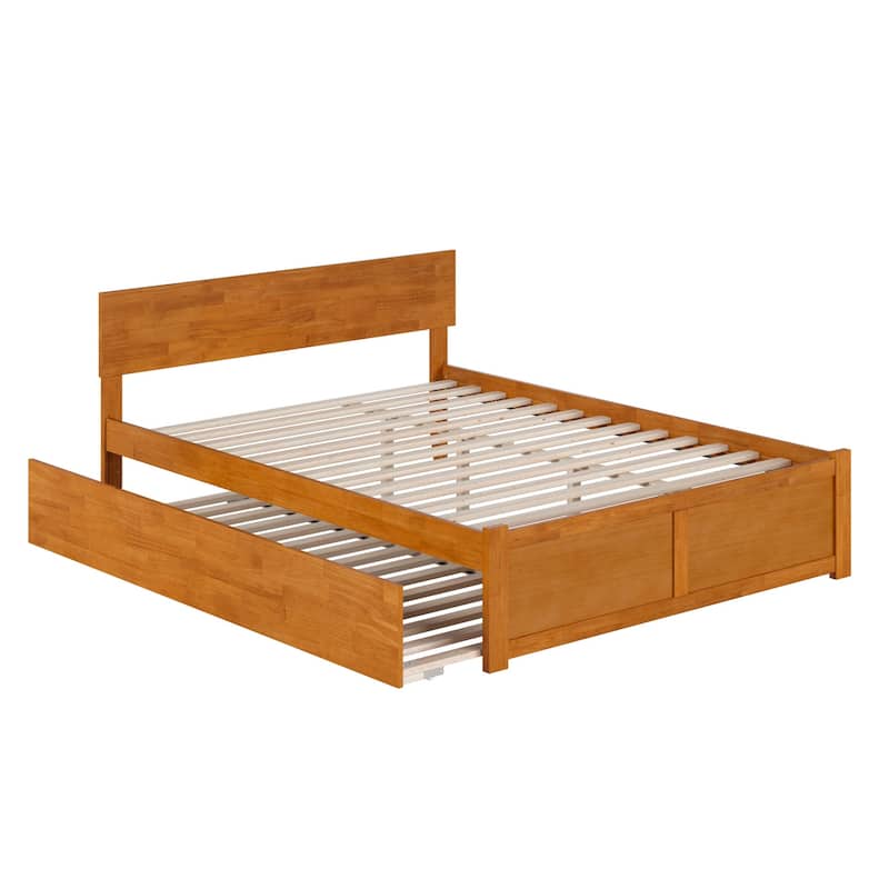 AFI Orlando Platform Bed with Footboard & Twin XL Trundle