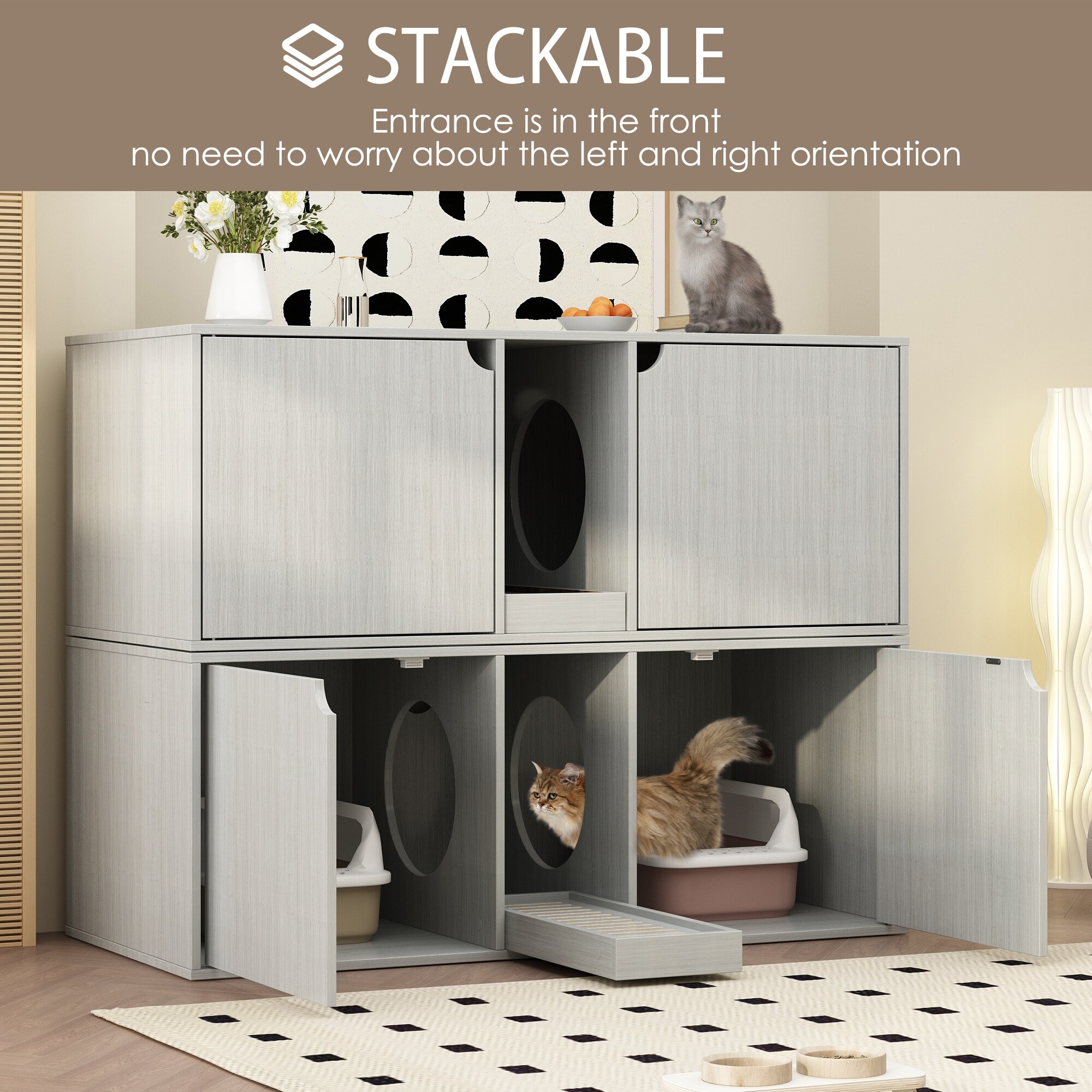 Multi cat litter box enclosure cheap