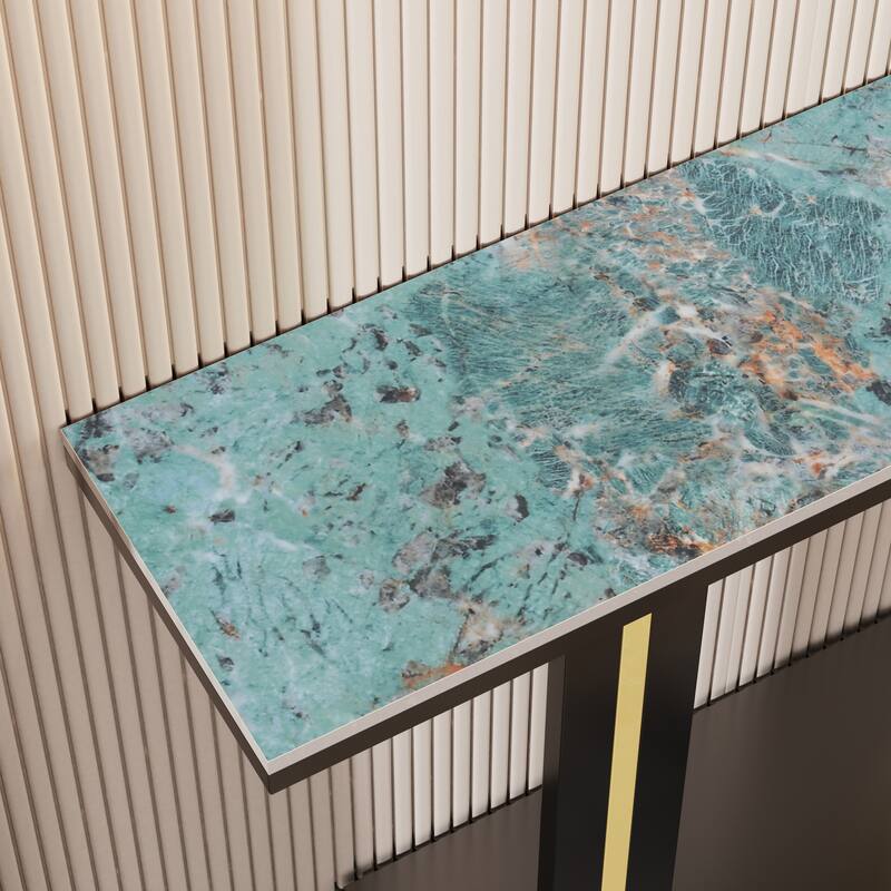Modern Luxury Marble Console Table Sintered Stone Tables Geometric Line