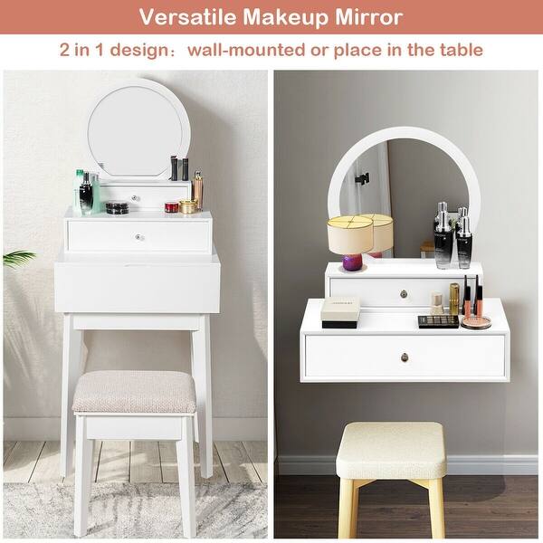 Shop Costway Wall Mounted Vanity Makeup Dressing Home Furniture