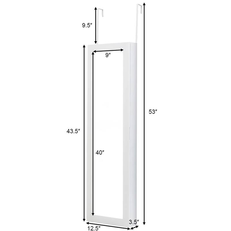 Wall Door Mounted Jewelry Organizer with Mirror