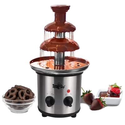 Total Chef 3 Tier Chocolate Fondue Fountain, 1.5 lbs (680 g) Capacity