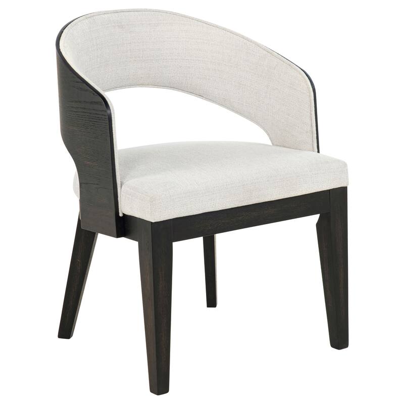 Leandro Upholstered Dining Arm Chair Cream (Set of 2) - 23.5" x 23.5" x 32"