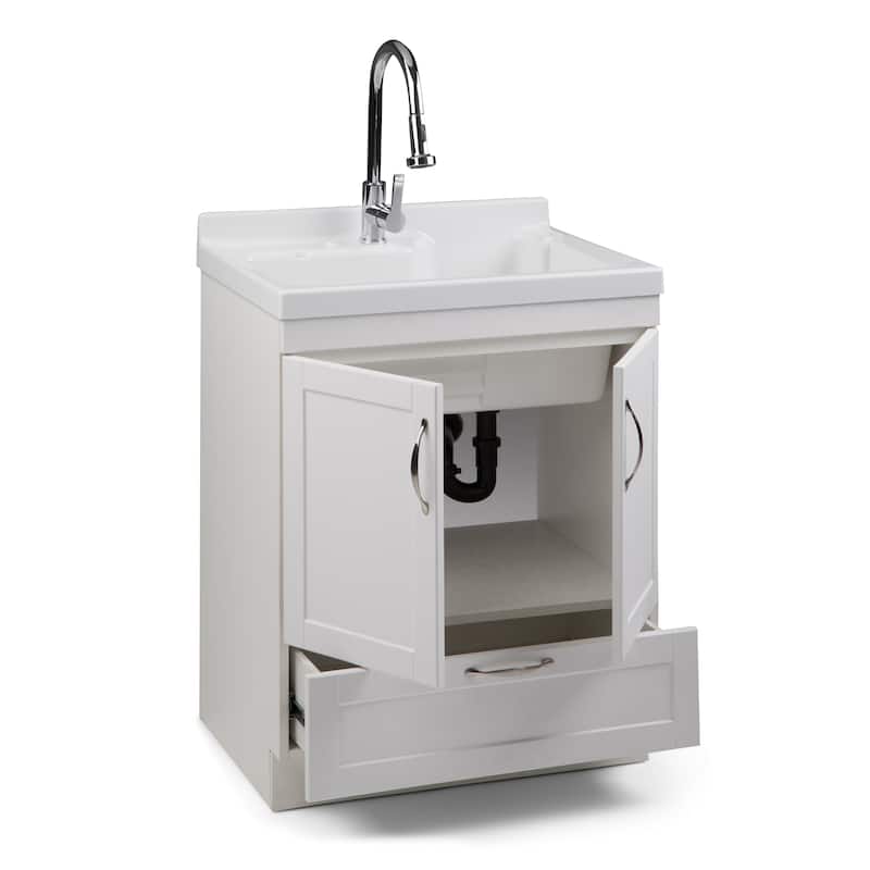 WYNDENHALL Janine Transitional ABS Utility Sink & Cabinet