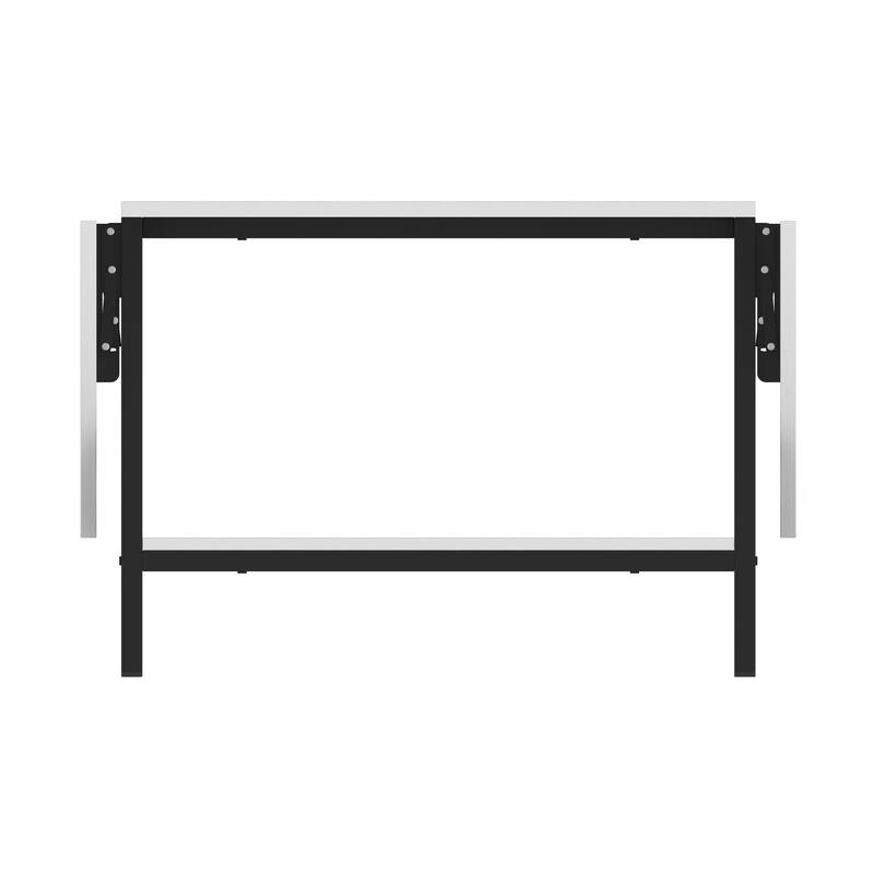 Oval Extended Coffee Tables 2-Tier Center Table with Open Storage