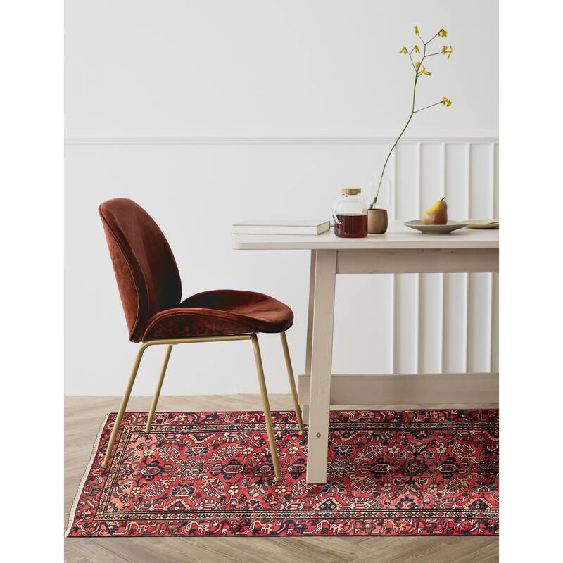 ECARPETGALLERY Hand-knotted Andelz Red Wool Rug - 4'3 x 9'5