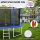 preview thumbnail 11 of 10, 12 ft. Outdoor Blue Heavy-Duty Round Trampoline with Enclosure with Basketball Hoop and Ladder