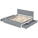 preview thumbnail 9 of 10, King Platform Bed with 4-Storage Drawers, Headboard and Support Legs, White