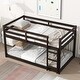 preview thumbnail 13 of 18, Elegant Twin over Twin Wooden Bunk Kids Bed with Ladder and Safety Guardrail,Storage Space