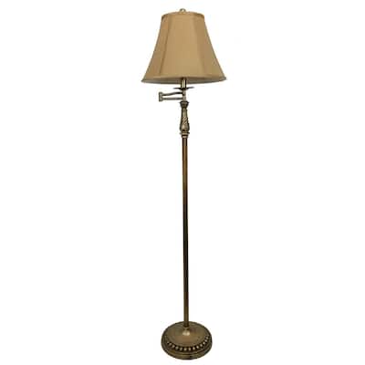 Mestar Decor 61 inch Rustic Brass Swing Arm Floor Lamp - 61"