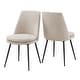 preview thumbnail 14 of 36, Saki Upholstered Dining Chairs (Set of 2) by iNSPIRE Q Modern Iron Grey Metal Legs - Beige Chenille Fabric