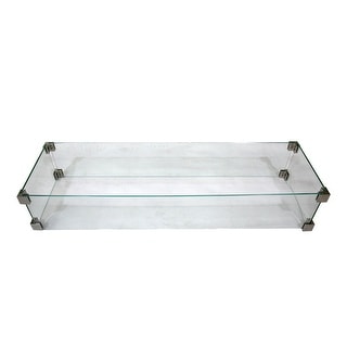 Elementi Outdoor Granville Fire Pit Rectangle Wind Screen 43 x 13"