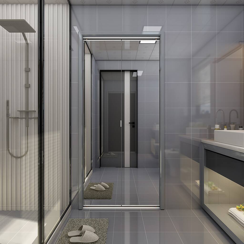 Colonial Elegance Frameless Mirror Bi-Fold Closet Door White 30x80.5"