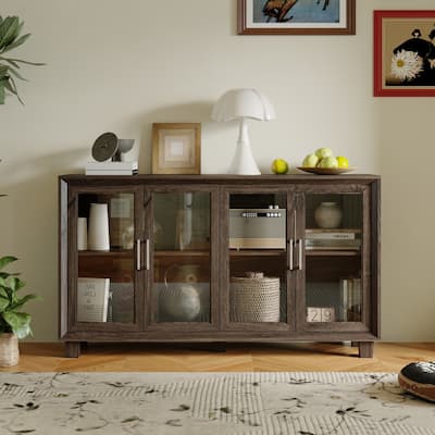 TV Stand for 55 Inch TV Entertainment Center with Doors Media Console