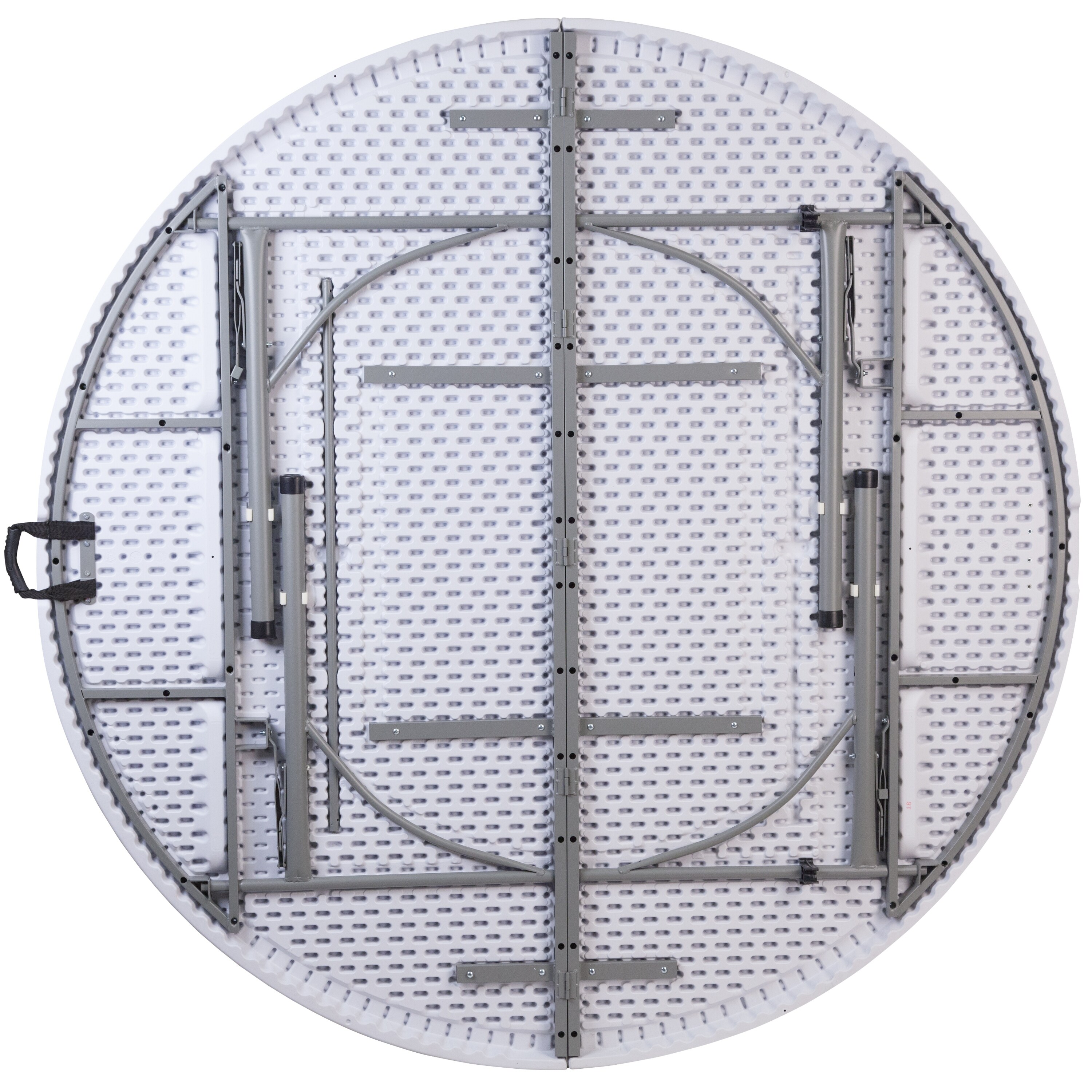 5.89-Foot Round Bi-Fold Plastic Banquet Folding Table with Handle