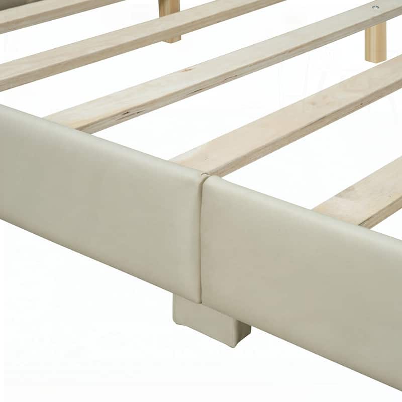 PU Leather Upholstered Platform Bed