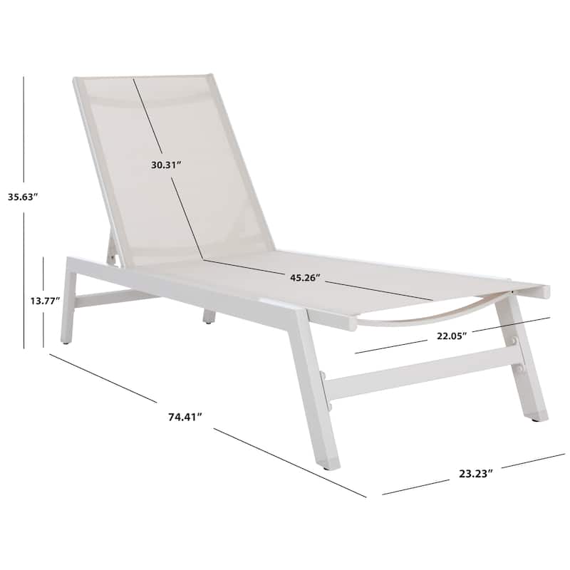 SAFAVIEH Outdoor Jaylah Chaise Lounge Chair - 74Wx23Dx14H