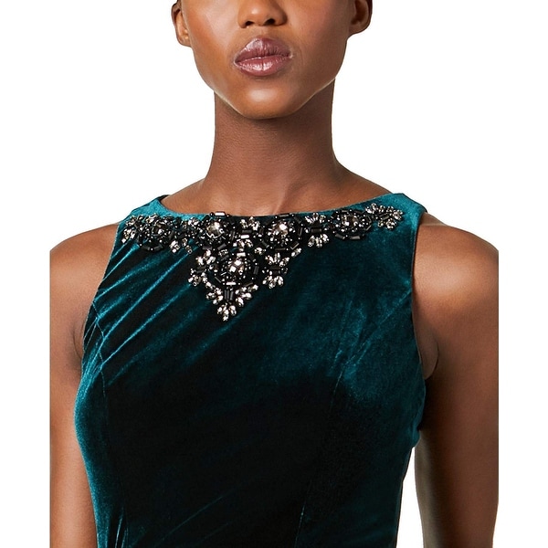 green velvet a line dress