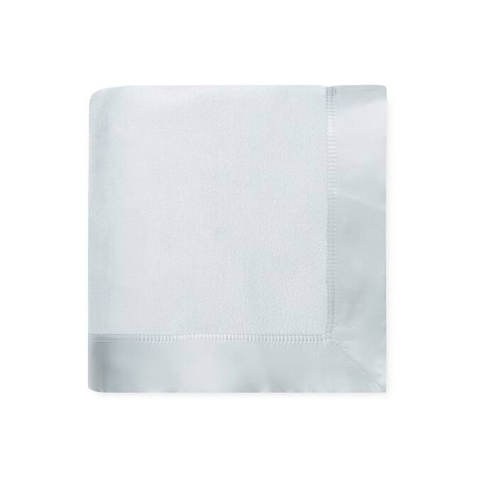 Plaza Collection Pure Silk Throw and Blanket - Throw With Silk Border - Blue