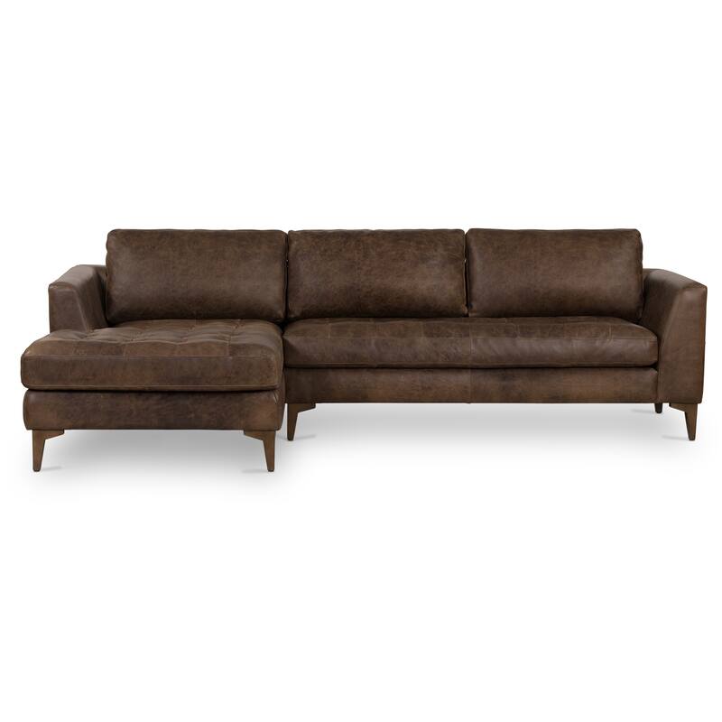 Poly & Bark Calle Left-Facing Sectional - Brown Stone/Walnut
