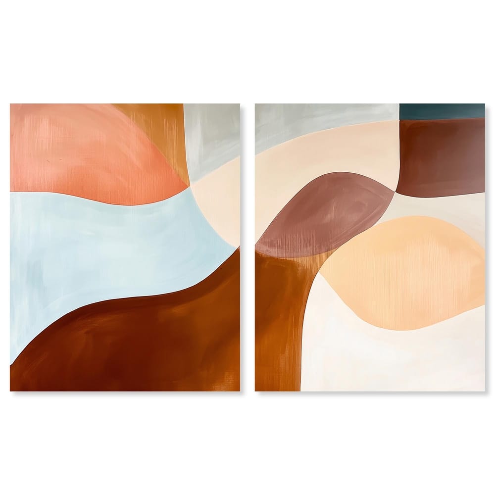 Shapes Revisited II Canvas Set of 2 by Art Remedy, Gallery Wrapped