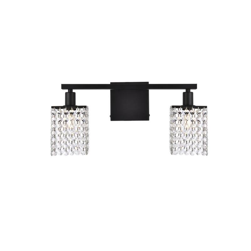 Phoenix 2 Light Bath Sconce with Clear Crystals