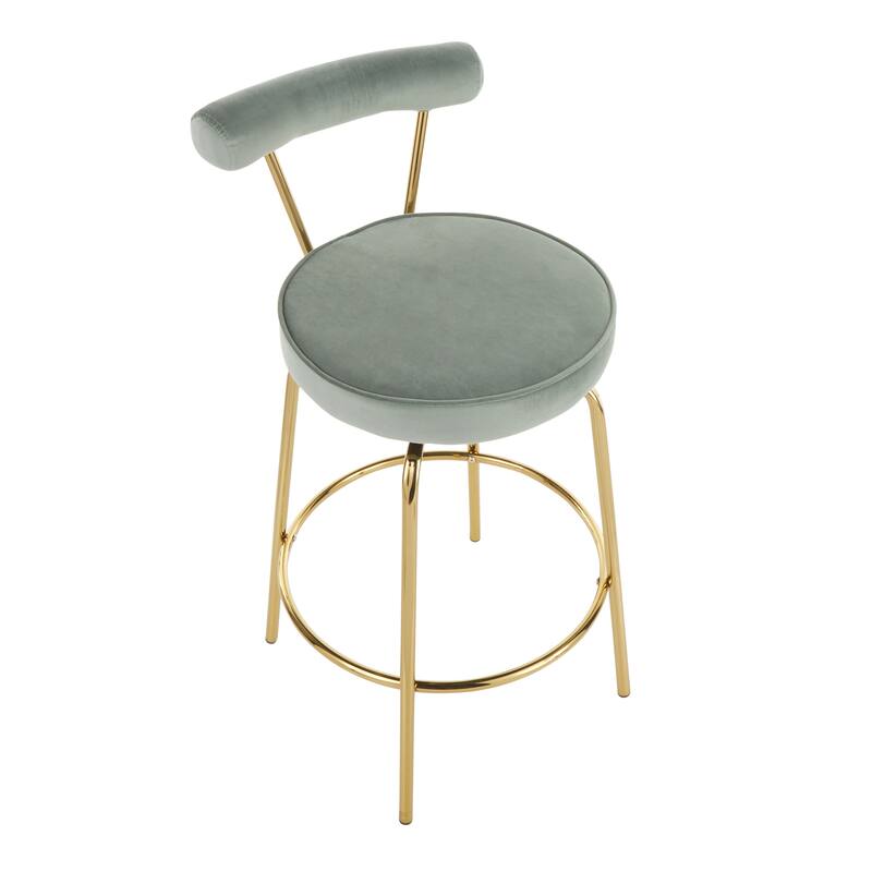 Silver Orchid Caines 26" Fixed-Height Gold Counter Stool (Set of 2)