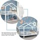 preview thumbnail 4 of 46, Twin over Twin Sturdy Wood Bunk Bed with Roof, Slide and Ladder, White