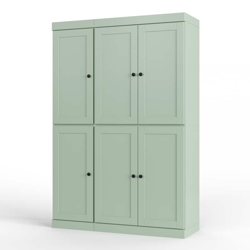 Palace Imports 100% Solid Wood 48.5" Pantry Cabinet with Shaker Doors, 2-Drawers and Adjustable Shelves
