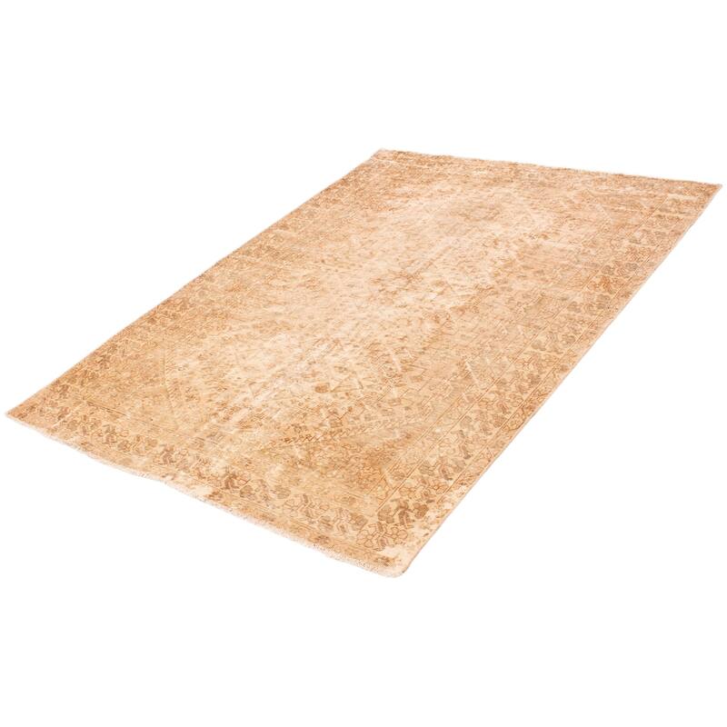 ECARPETGALLERY Hand-knotted Antalya Vintage Beige Wool Rug - 6'10 x 9'9
