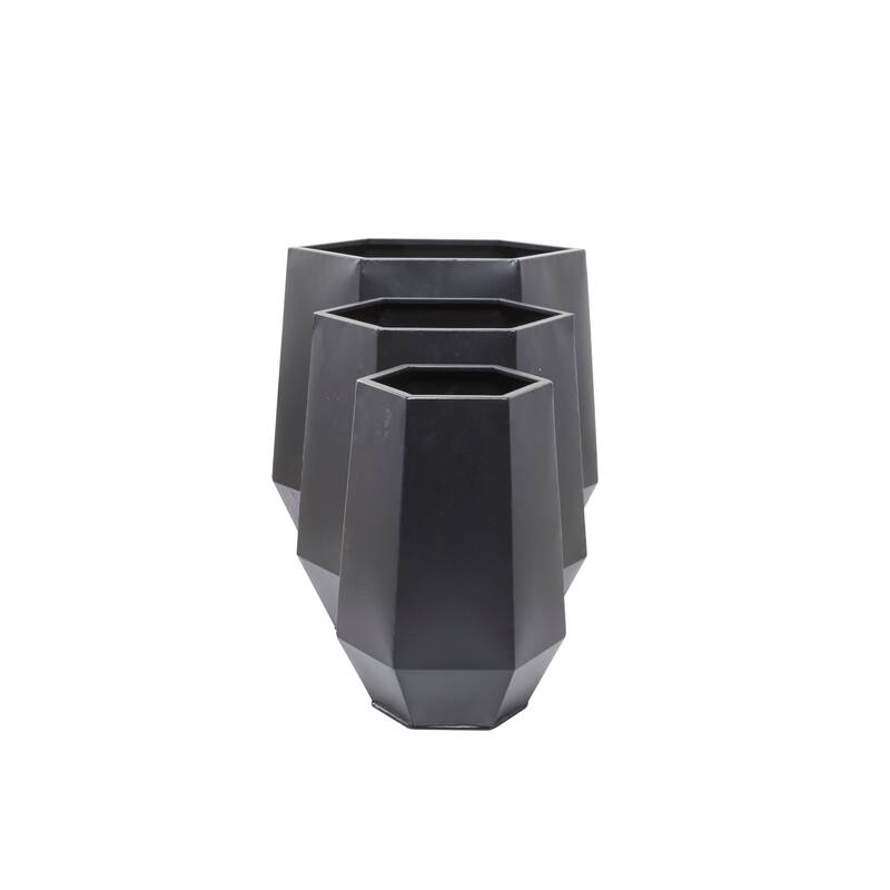 Metal Modern Planters (Set of 3) - S/3 20", 16", 10"W