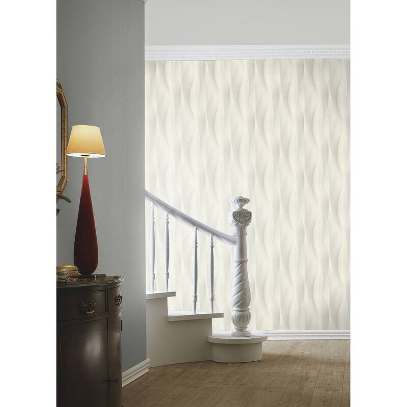 Advantage Currin Light Grey Wave Wallpaper