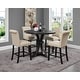 Siena Distressed Black Finish 5-Piece Counter Height Dining set ...
