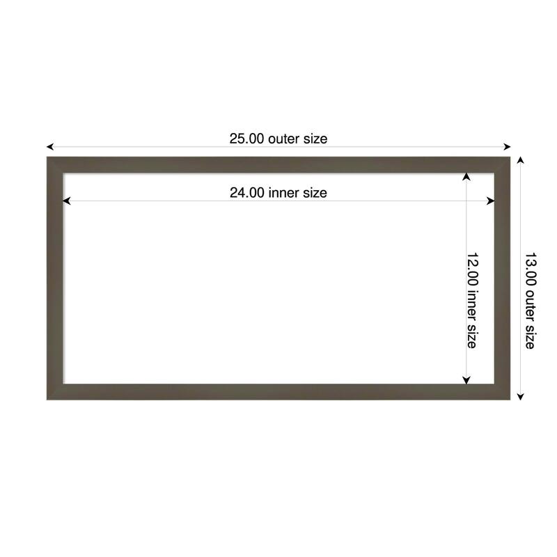 Amanti Art Svelte Clay Grey Framed Dry Erase Magnetic Board - 25 x 13 in - Svelte Clay Grey