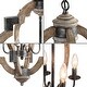 preview thumbnail 26 of 26, Modern Farmhouse Distressed Wood Lantern Foyer Chandelier for Dining Room