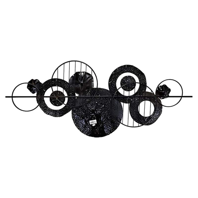 Aria Home Multi Ring Metal Wall Art Gold White Horizontal Modern Decor