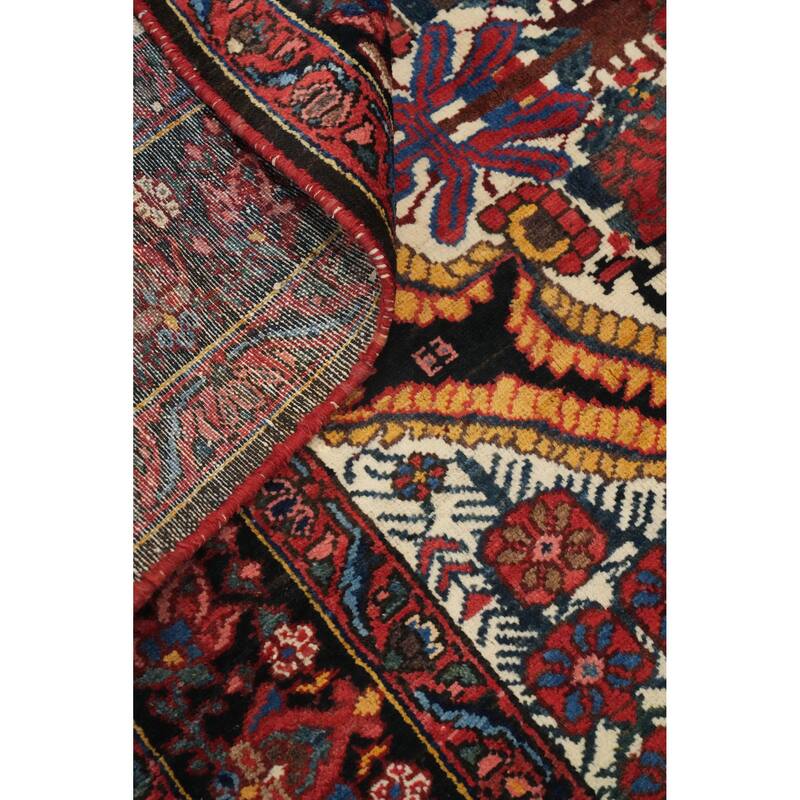 Hand Knotted Oriental 100% Wool Carpet Traditional Floral Beige & Ivories Bakhtiari Area Rug - 13' 1'' X 6' 1''