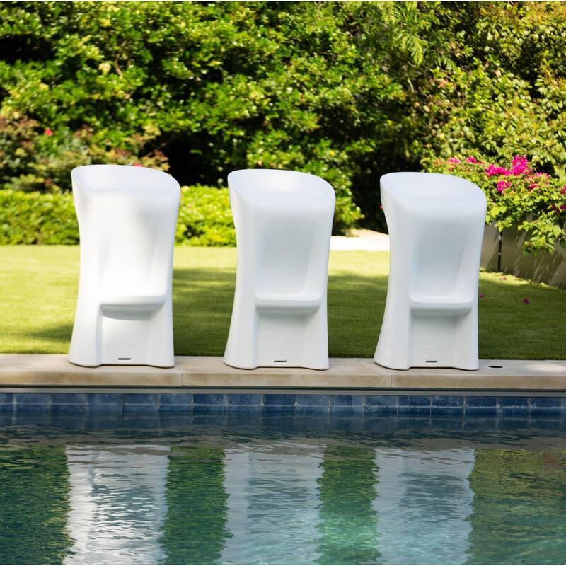 Ledge Lounger In Pool Barstools, Outdoor Patio, 33" Height - Set of 2