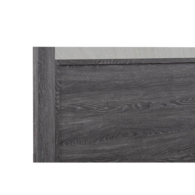 Contemporary 1pc Queen Size Panel Bed Wooden Bedroom Furniture(Only Bed)