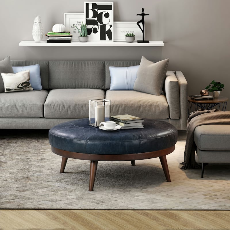 Poly & Bark Gio Ottoman - Full Grain Genuine Italian Leather