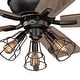 preview thumbnail 11 of 9, Clybourn 52 in. Bronze Ceiling Fan with Reversible Driftwood-Dark Maple Blades, 3-Light LED Wire Caged Light Kit and Pull Chain