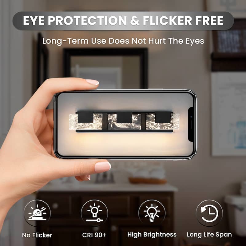 Modern Bathroom Vanity Light LED Dimmable Wall Sconce with UL Certified - 16 inches and above