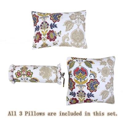 Porch & Den Ridgemont Floral Pattern 3-piece Throw Pillow Set